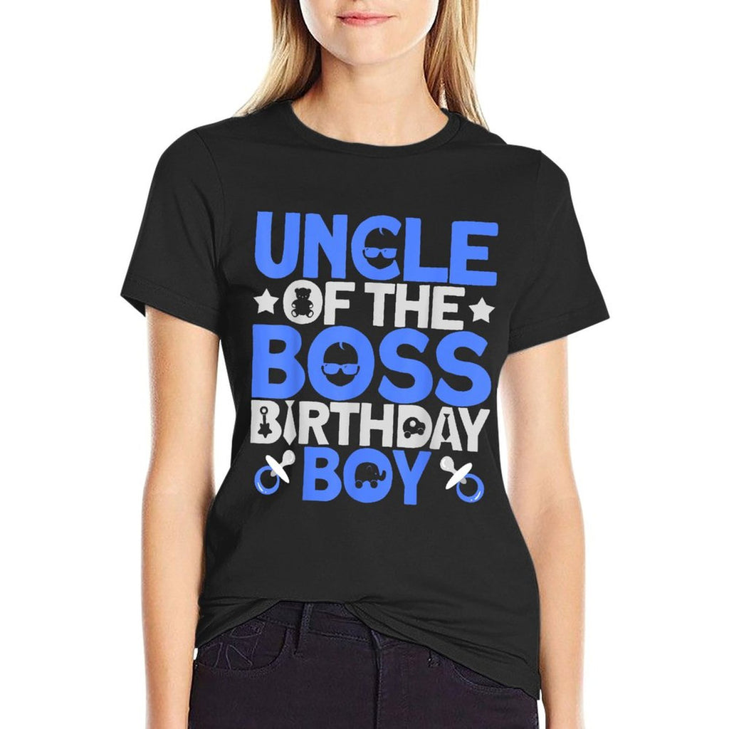 Uncle Of The Boss Birthday Party Outfit Like A Boss Uncle  Trendy Pattern T-Shirt