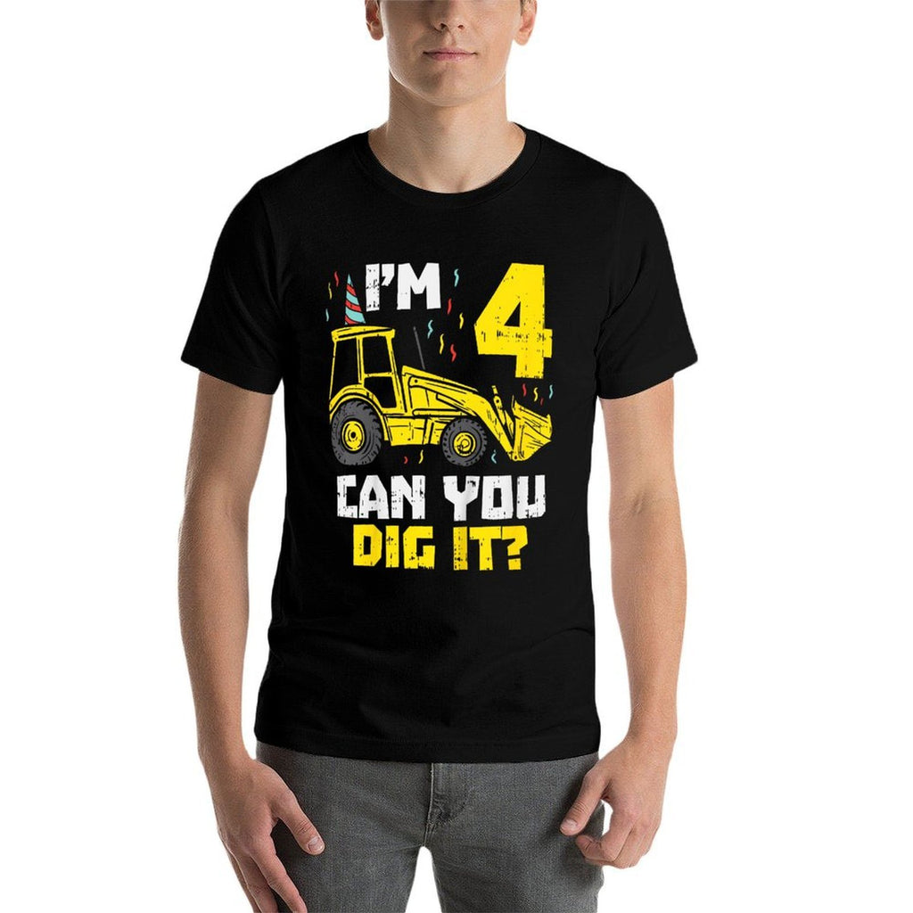 Kids 4 Can You Dig It Construction Truck 4th Birthday Boys Gift  Quick-drying T-Shirt