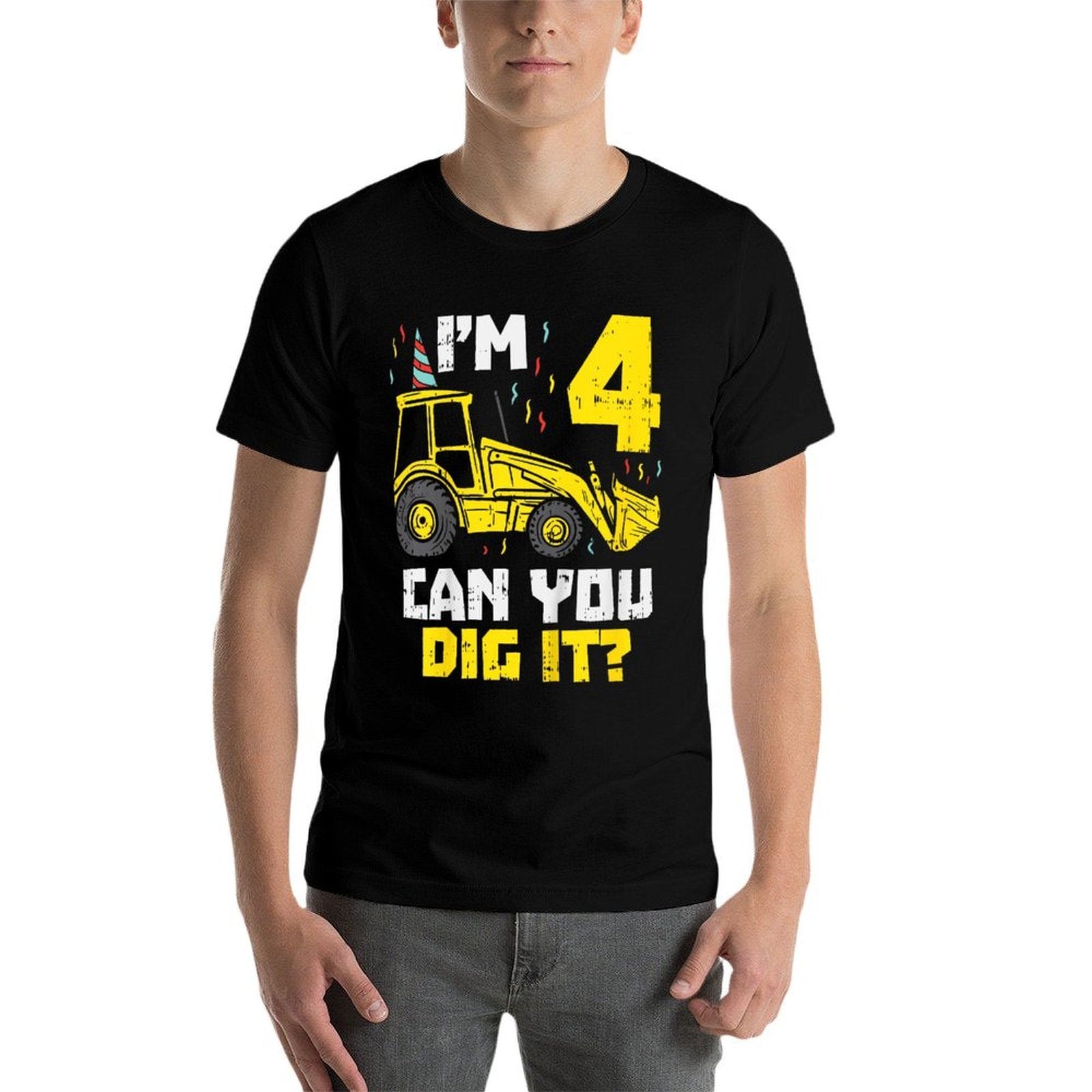 Kids 4 Can You Dig It Construction Truck 4th Birthday Boys Gift  Quick-drying T-Shirt