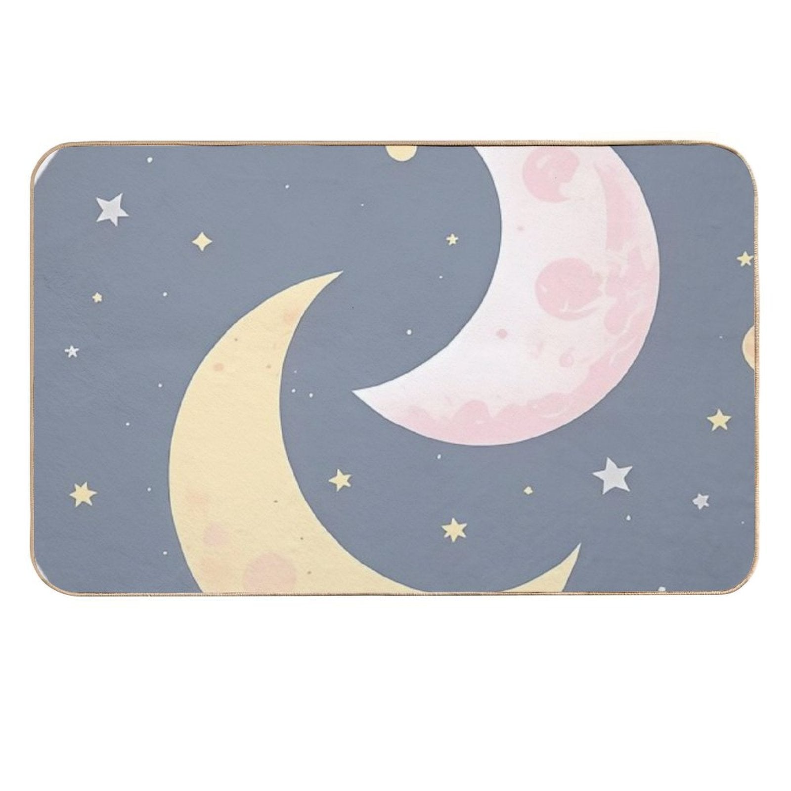 Cute Moon Vector- Ramadan  Fade-Resistant Bath Mat