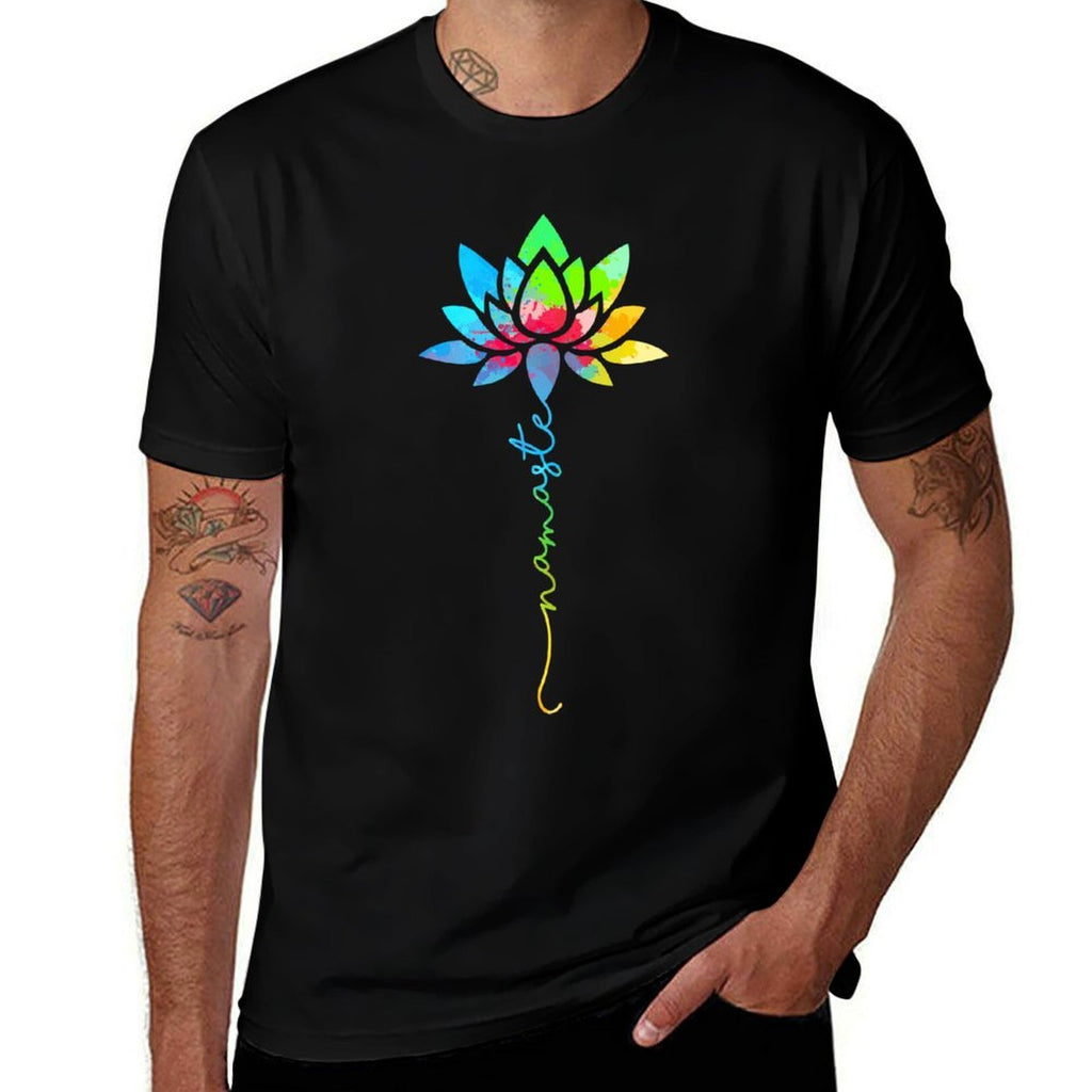 Womens Namaste Rainbow Mandala Lotus Flower Meditation Yoga  Stretchy T-Shirt