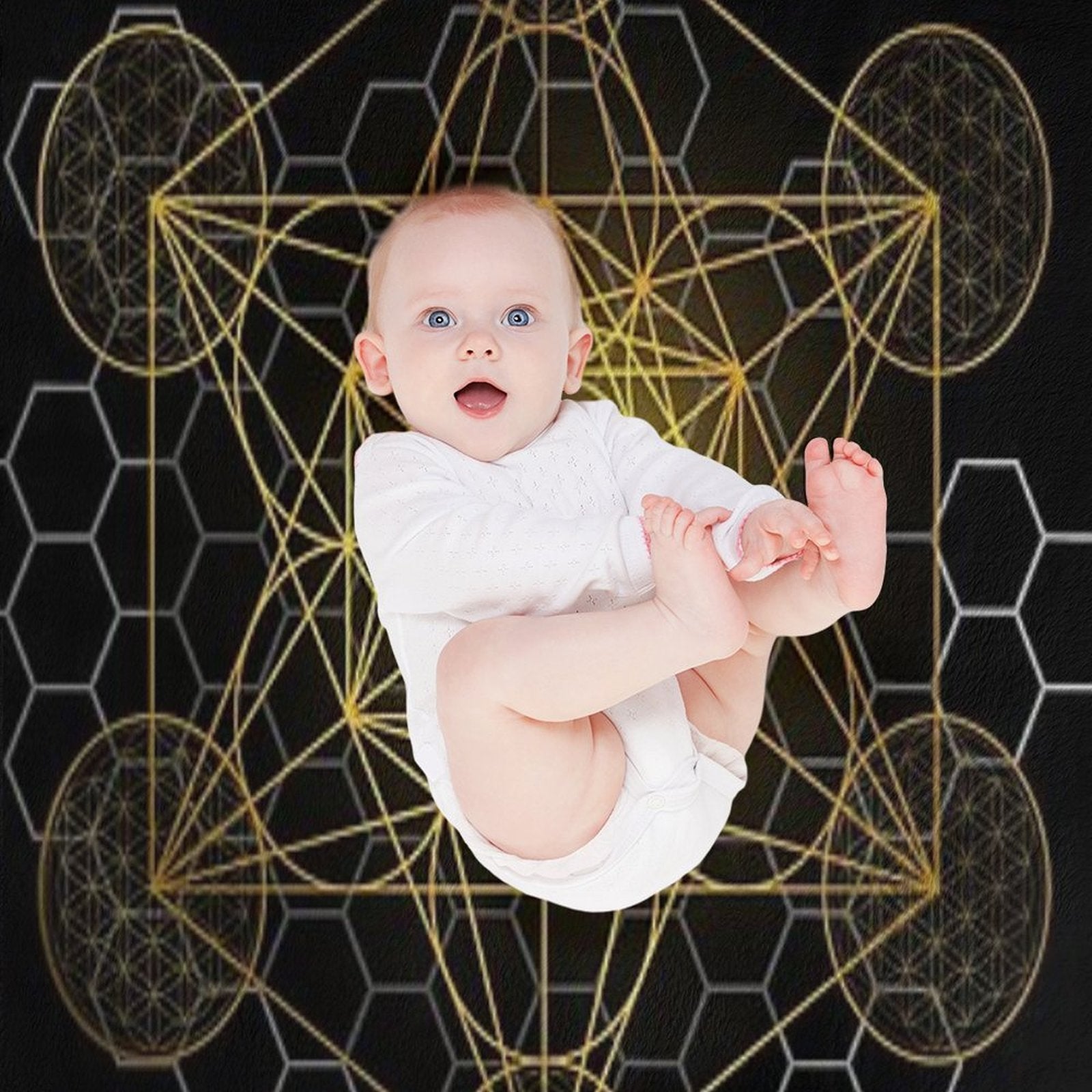 Sacred Geometry Metatron's Cube Quick-dry Throw Blanket