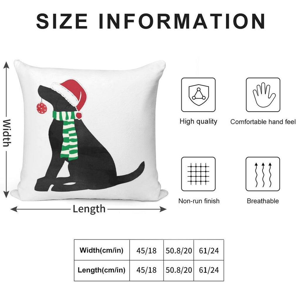 Christmas Black Lab Holiday Dog Soft Ultra-Soft Texture Throw Pillow