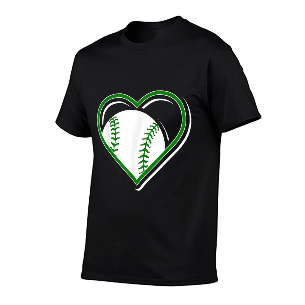 Green Baseball Heart for Baseball Lovers  High-quality Stitching T-Shirt
