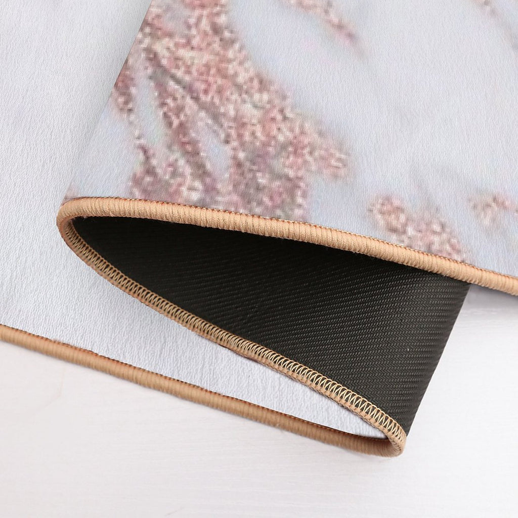 Blush Pink Rose Gold Marble  Dirt-Trapping Bath Mat