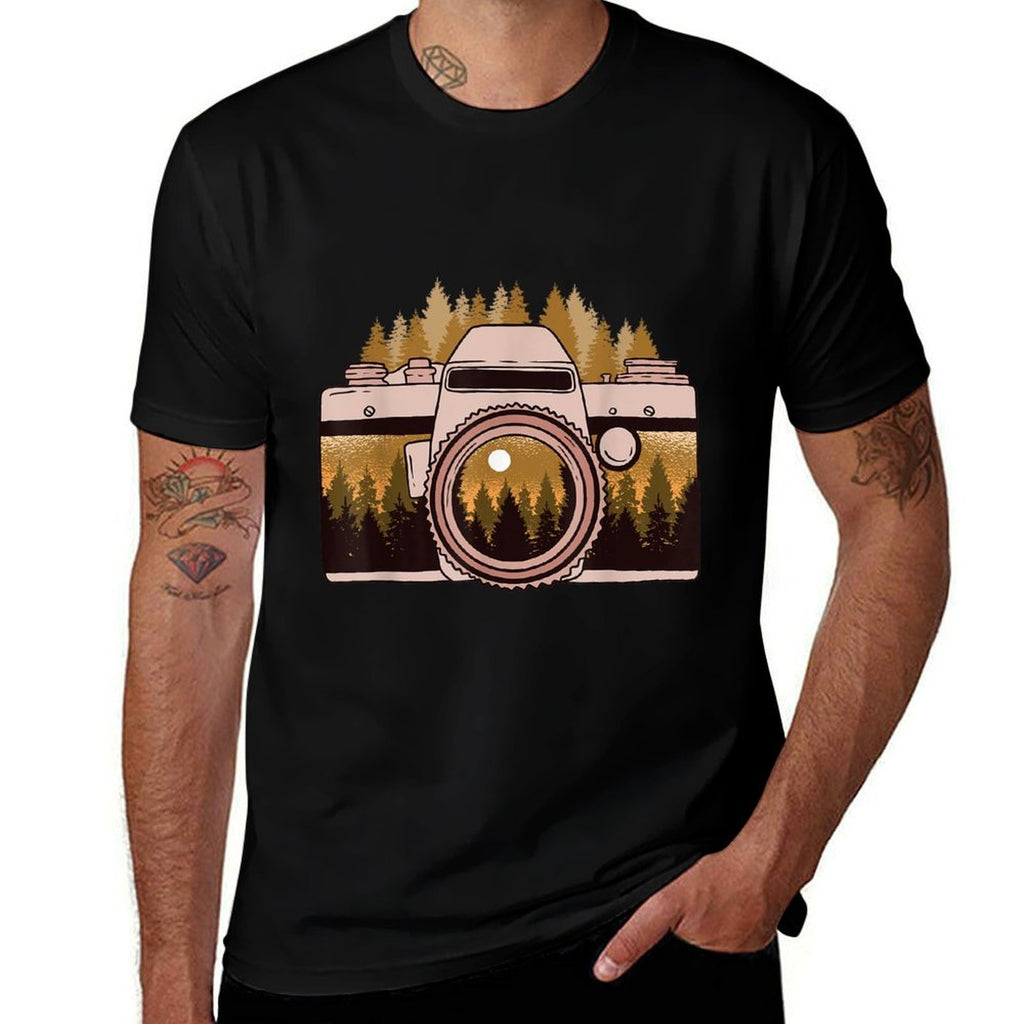 Camera Nature Photography Forest Photographer Gift  Fade-proof Color T-Shirt