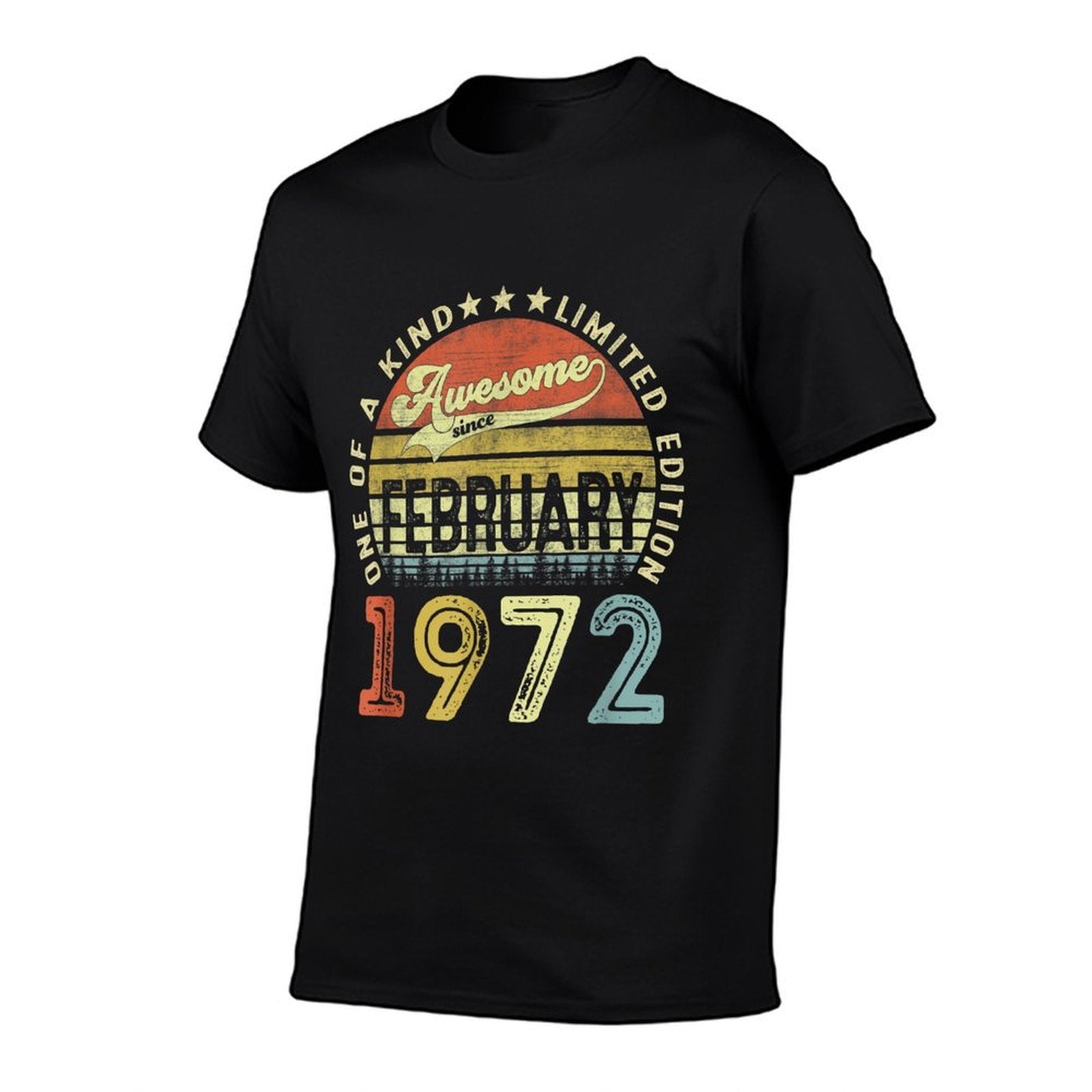 50 Year Old 50th Birthday Gifts Awesome Since February 1972  Heathered Texture T-Shirt