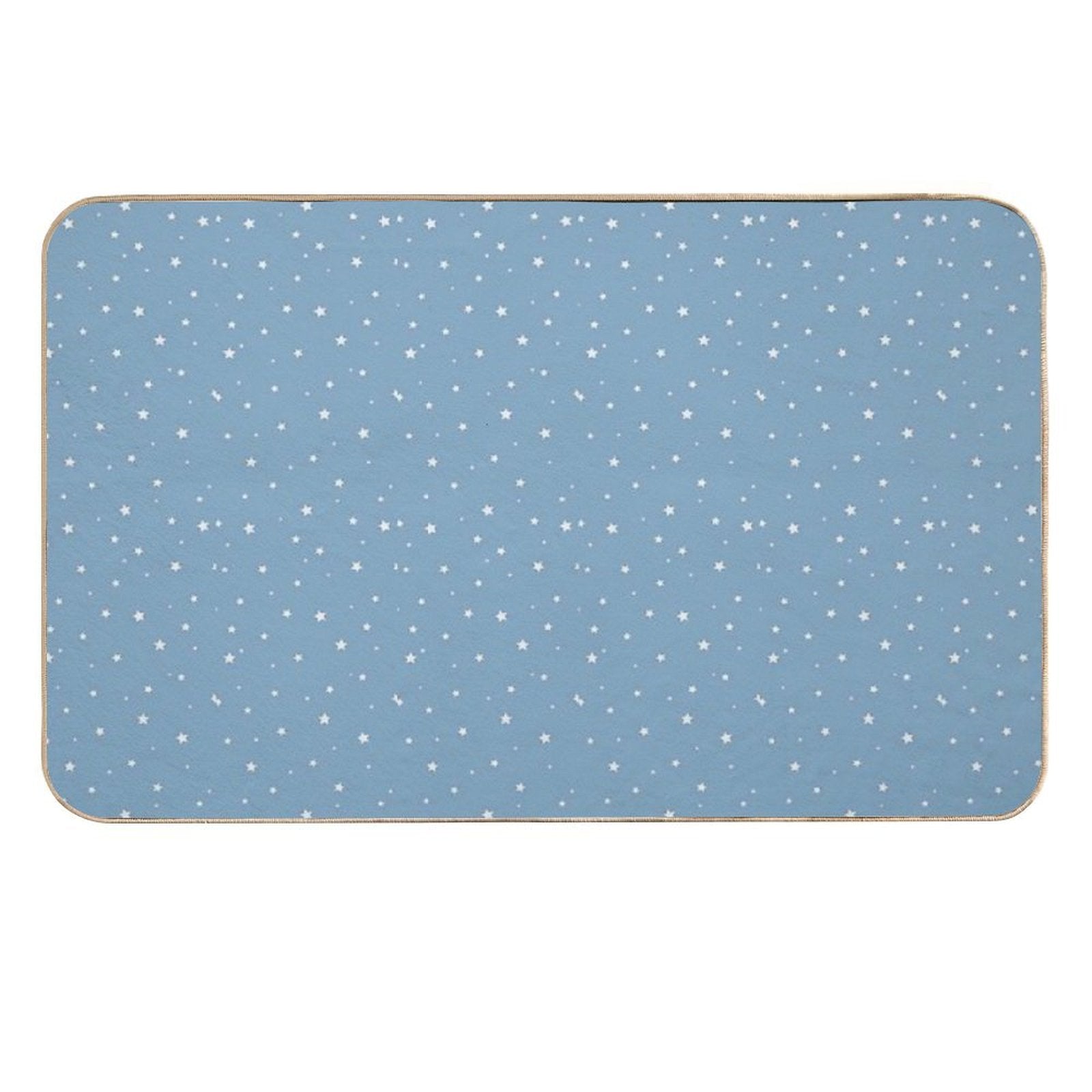 White Stars with Blue Background  Non-Slip Bath Mat