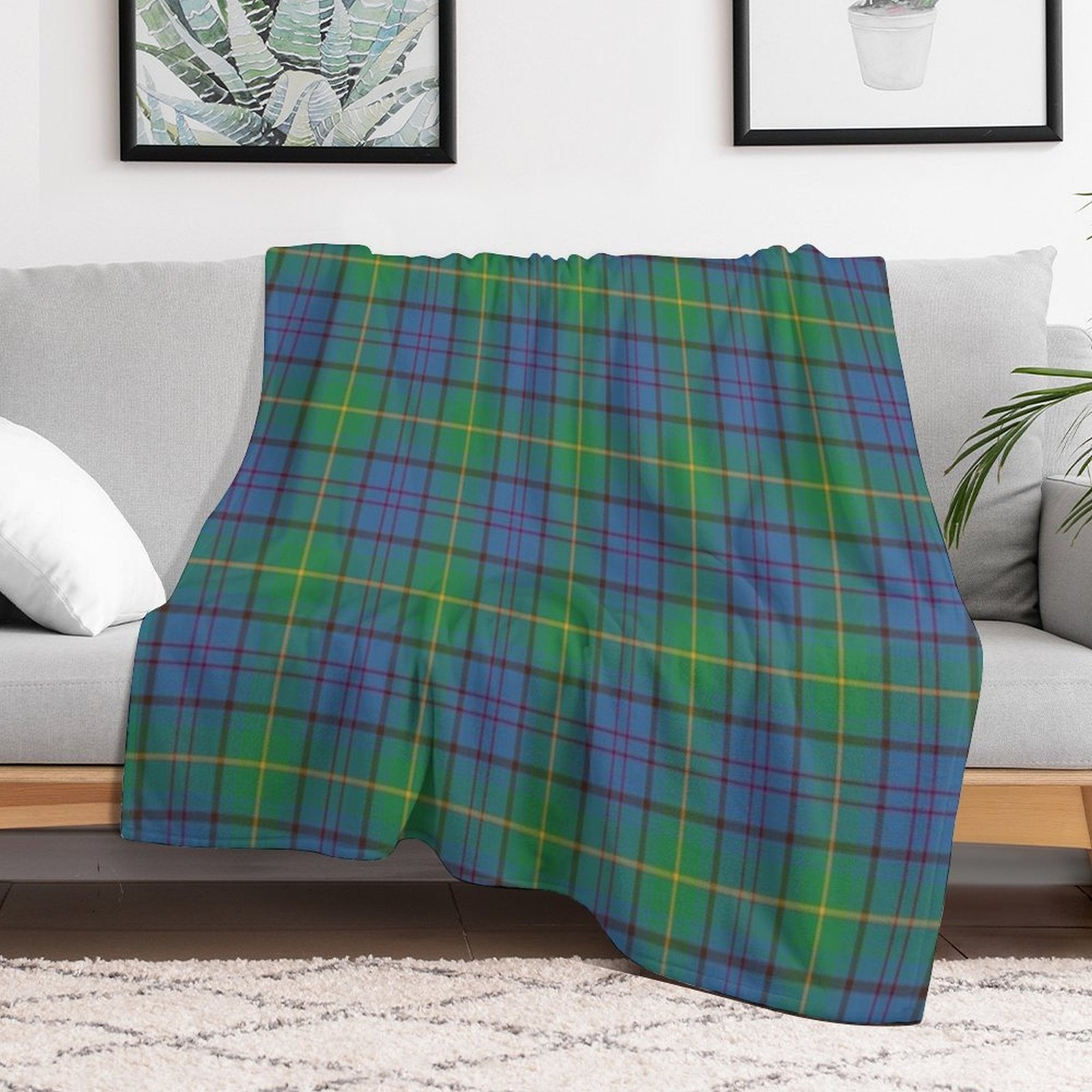 County Donegal Irish Tartan Travel-friendly Throw Blanket