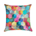 Crystal Bohemian Honeycomb Cubes - Colorful Hexagon Pattern Soft Anti-Pilling Throw Pillow