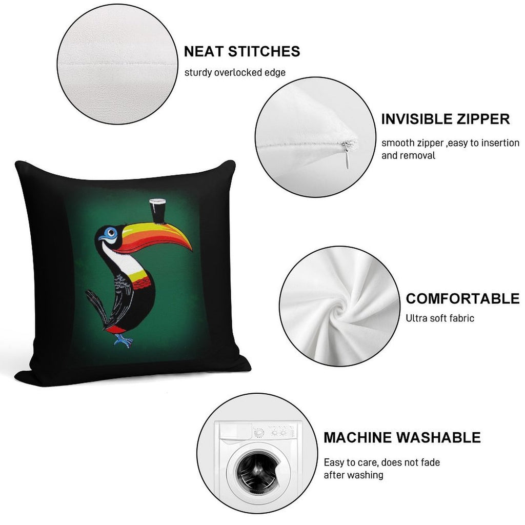 Toucan Soft Fade-Resistant Throw Pillow