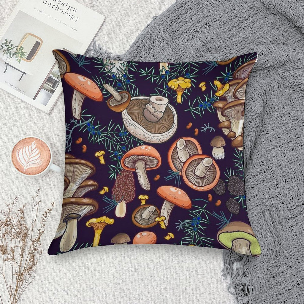 Dark Dream Forest Soft Washable Throw Pillow