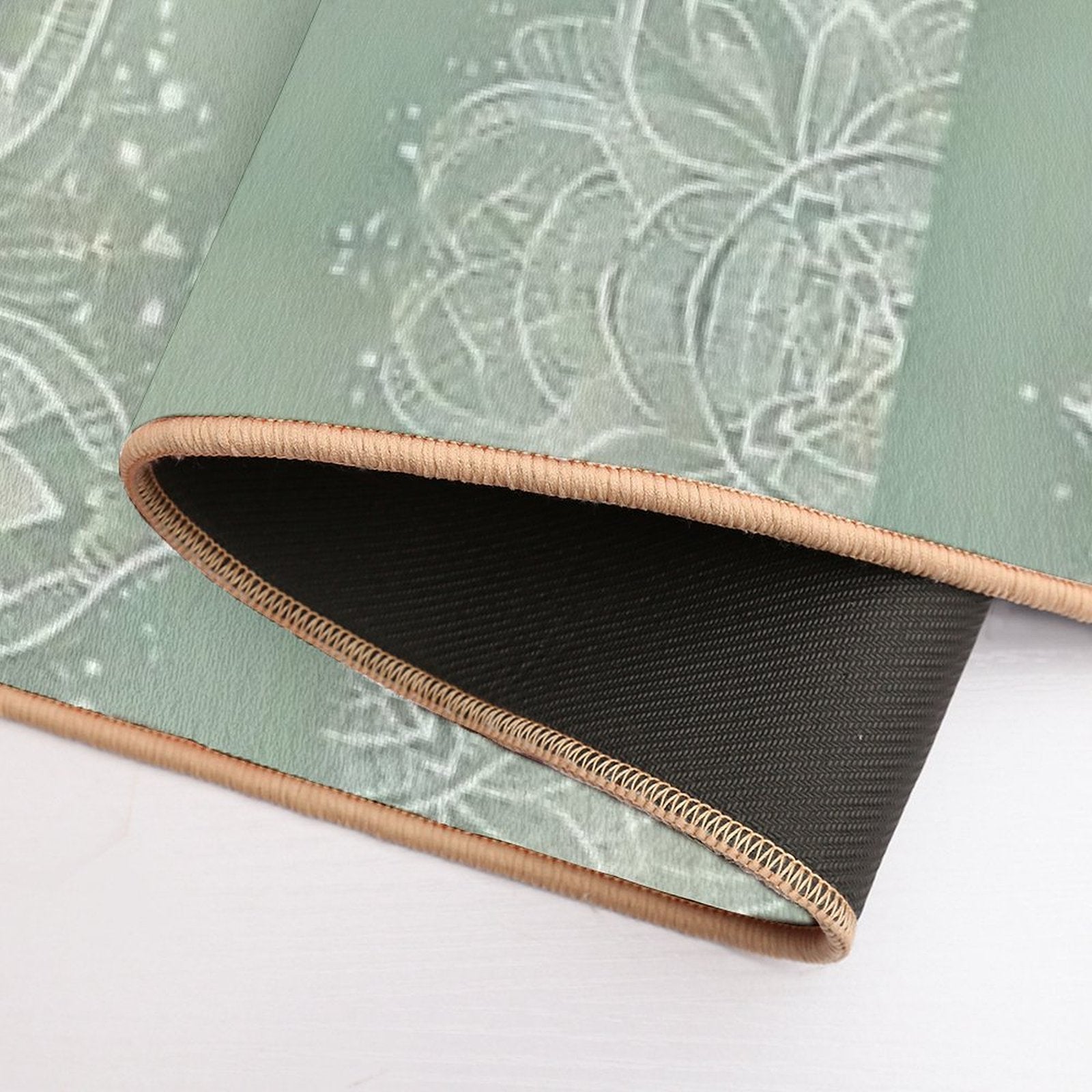 Mandala on Sage Green  Slip-Resistant Bath Mat