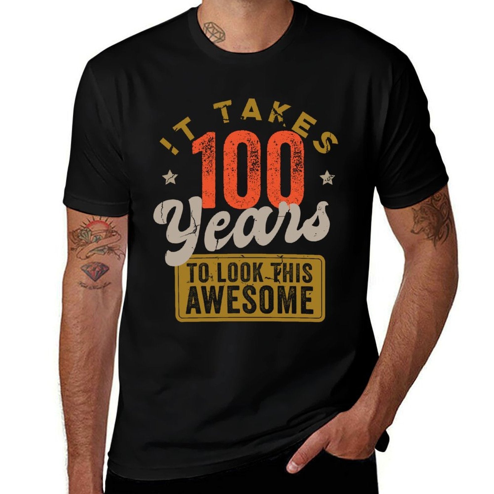 Awesome 100 Year Old - Vintage 100th Birthday  Trendy Pattern T-Shirt