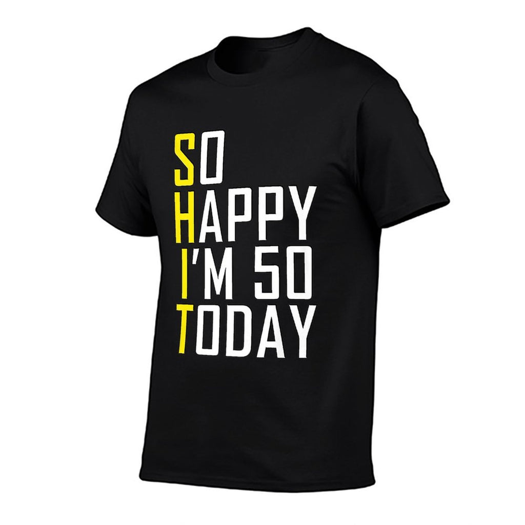 So Happy I'm 50 Years Old Born In 1971 Funny 50th Birthday Premium  Summer-ready Fabric T-Shirt