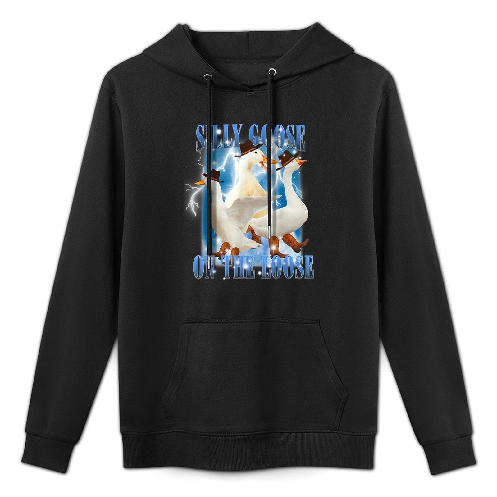 Retro Goose Aesthetic Trendy Meme Silly Goose On The Loose Moisture-Wicking Hoodie