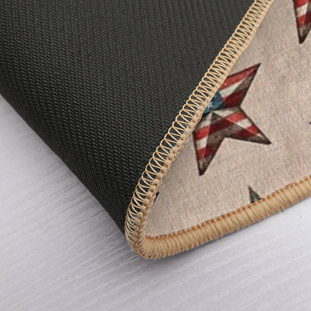 Rustic American Flag Star - Patriotic Wall Art  Pet-Safe Bath Mat