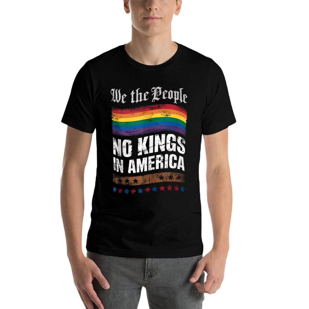 No Kings In America We The People Political Men Women  Slim-fit Cut T-Shirt