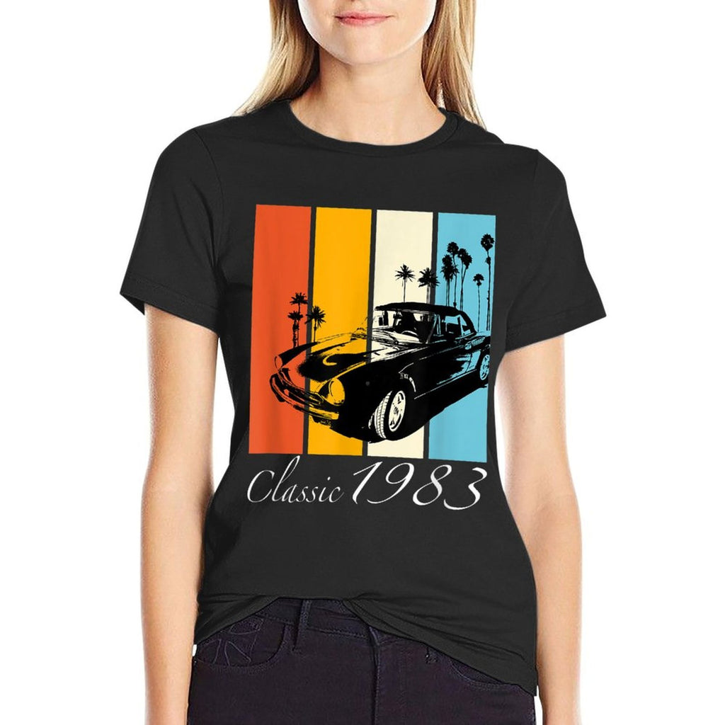 Retro Classic 1983 Vintage Car 40 Year Old 40th Birthday  Quick-drying T-Shirt