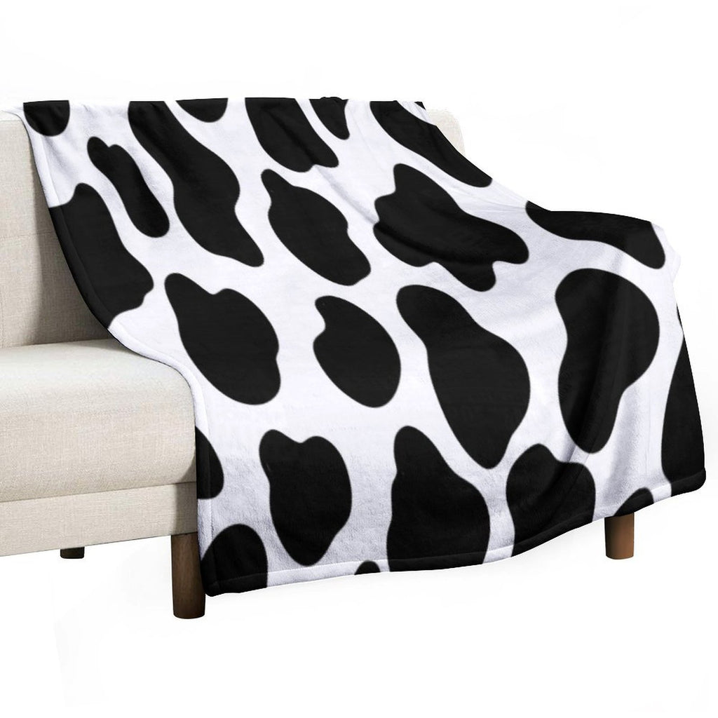 Cow Print Plush Throw Blanket