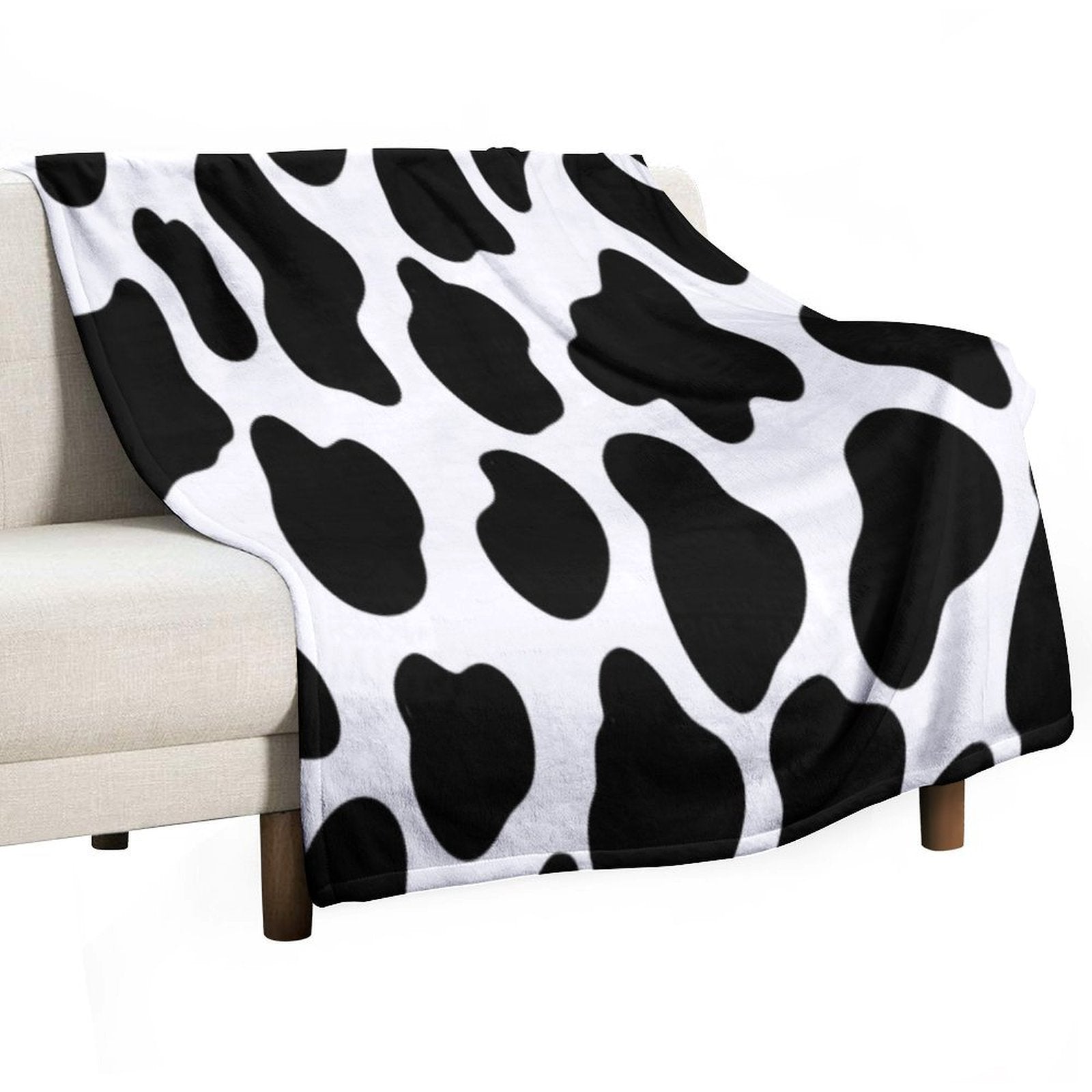 Cow Print Plush Throw Blanket