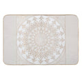 Carved Wooden Mandala Flower Geometric Design Art  Non-Slip Bath Mat