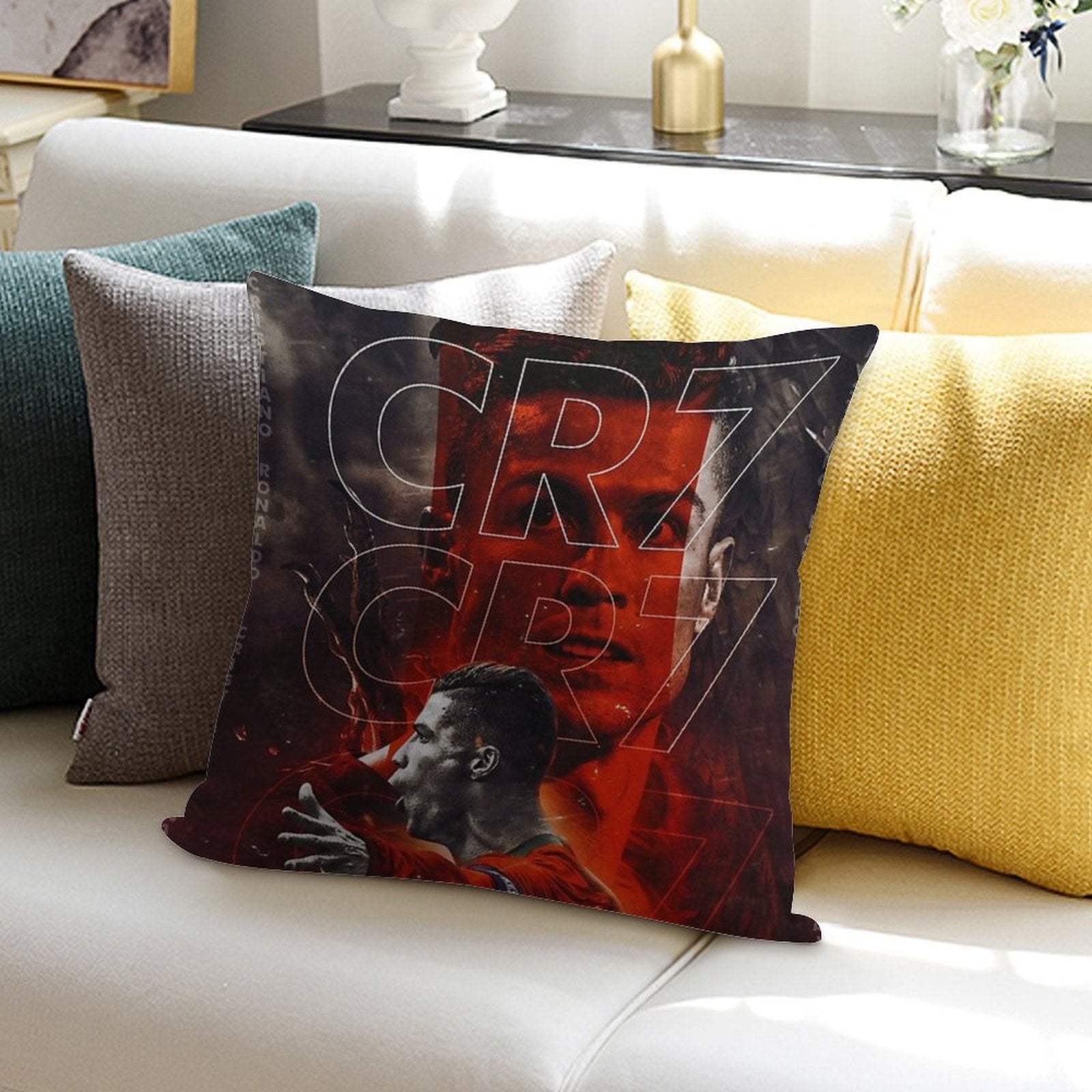 Cristiano Ronaldo Art Soft Gift Ready Throw Pillow