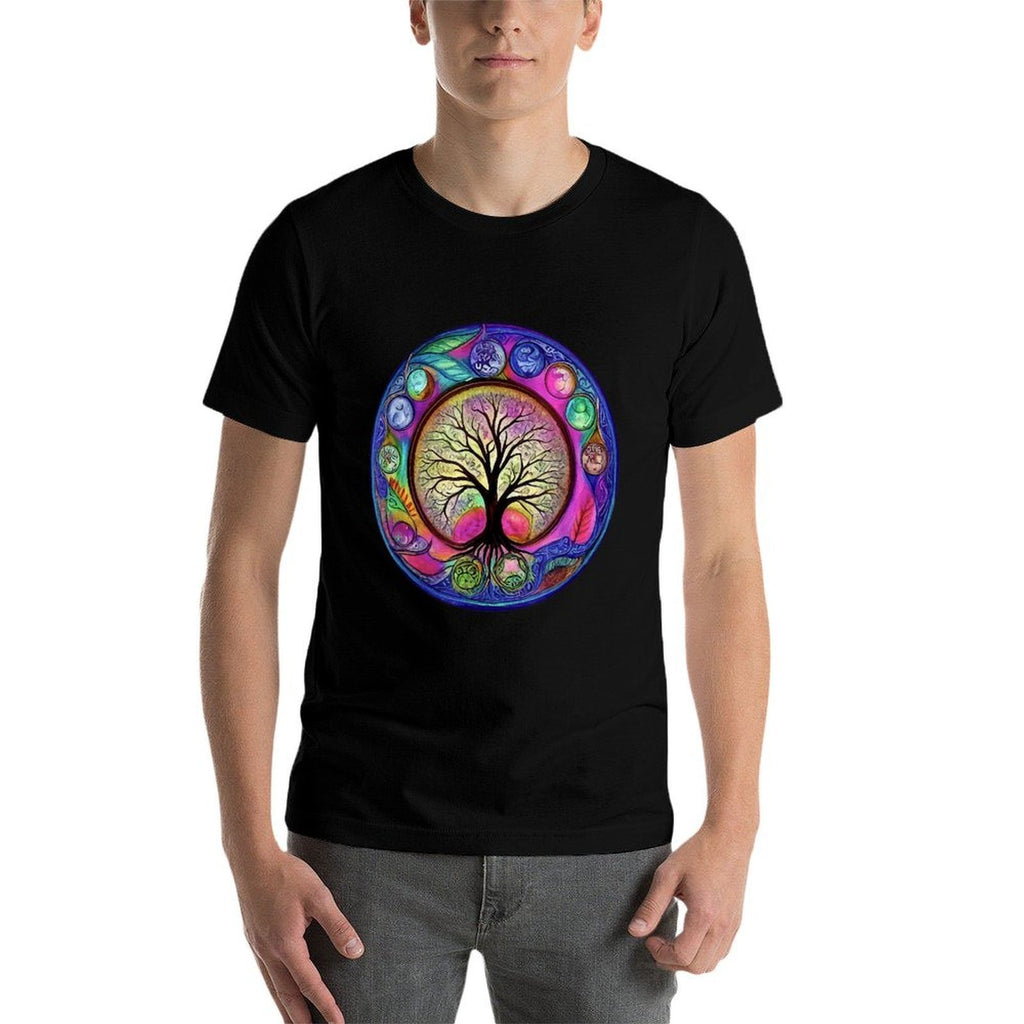 Chakra Whimsical Fantasy Tree of Life  Wrinkle-resistant T-Shirt