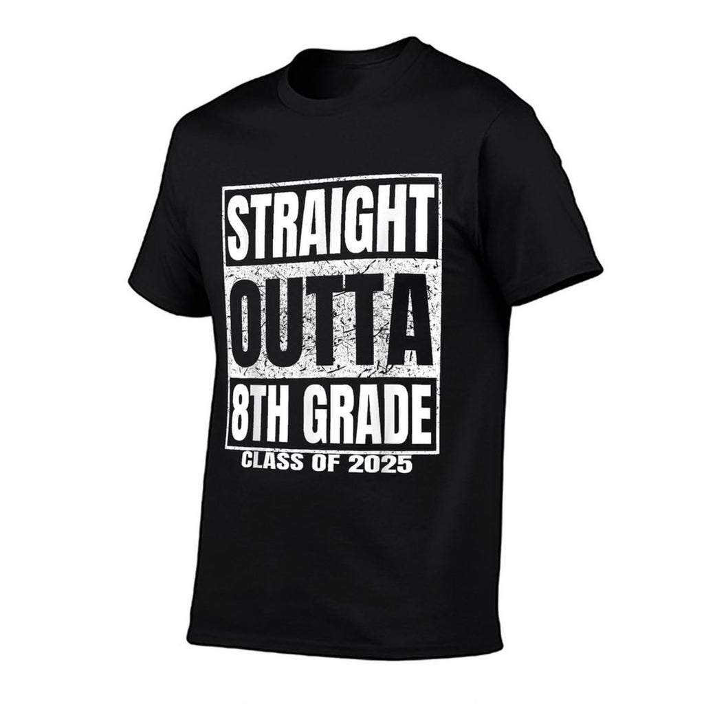 Straight Outta 8th Grade Graduation Gifts 2025 Eighth Grade  Oversized Silhouette T-Shirt