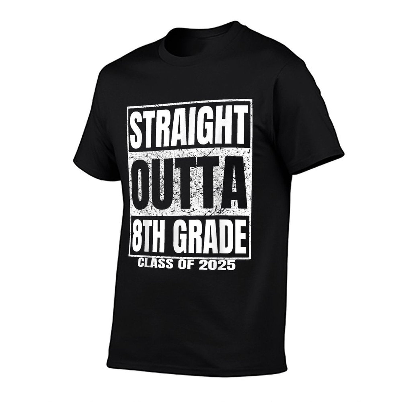 Straight Outta 8th Grade Graduation Gifts 2025 Eighth Grade  Oversized Silhouette T-Shirt