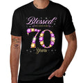 Womens Blessed By God For 70 Years Old 70th Birthday B-Day Party  Eco-friendly Material T-Shirt