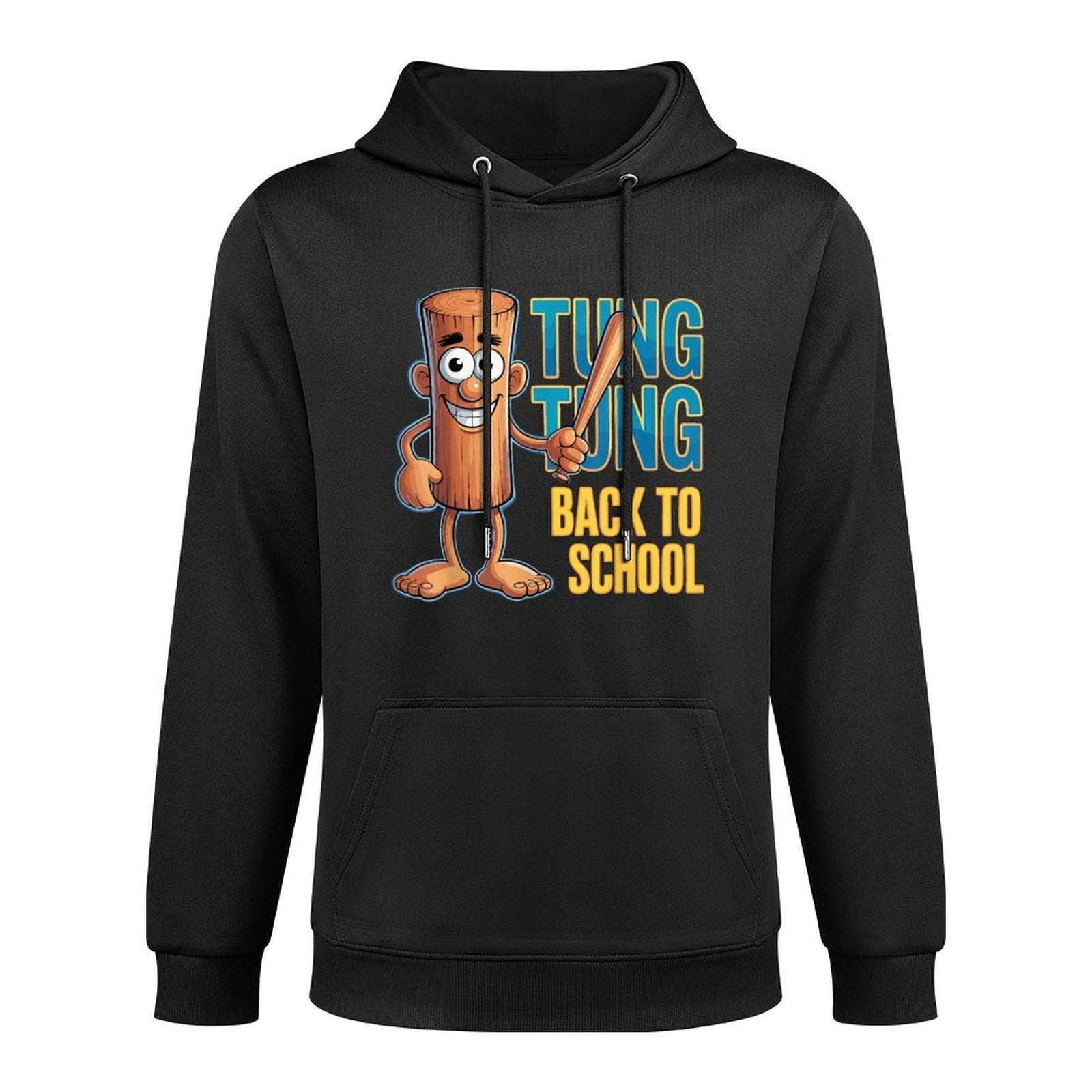 Kids Meme Italian Brainrot Tung Tung Tung Sahur School Pilling-Resistant Hoodie