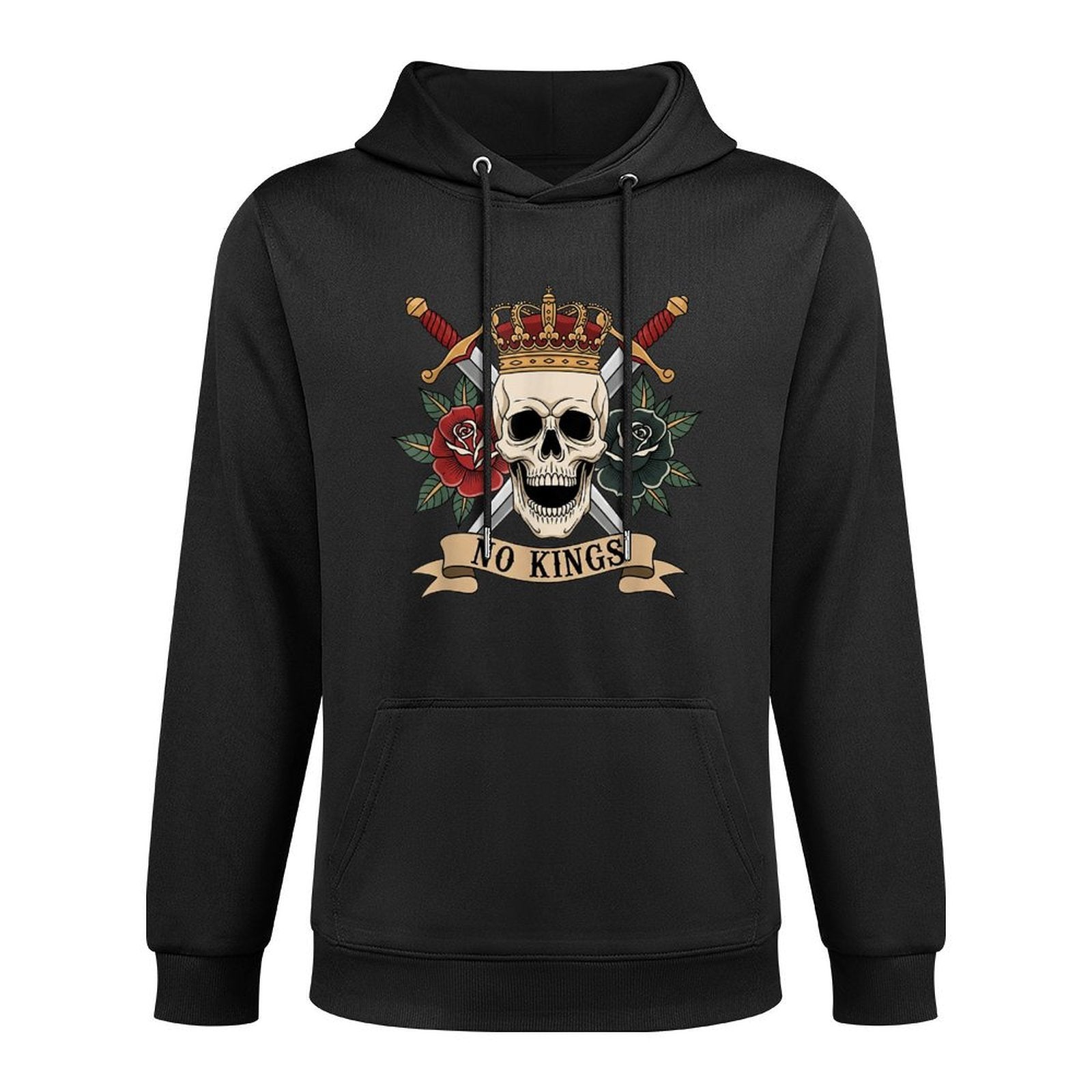 No Kings Tattoo Design No King In America Shape Retention Hoodie