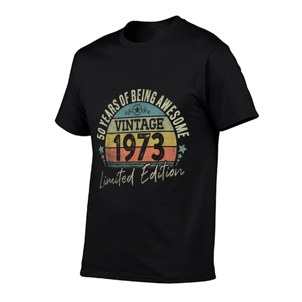 50 Year Old Gifts Vintage 1973 Limited Edition 50th Birthday  Ribbed Collar T-Shirt