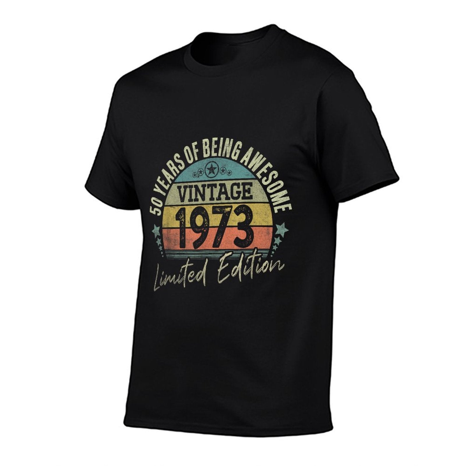 50 Year Old Gifts Vintage 1973 Limited Edition 50th Birthday  Ribbed Collar T-Shirt