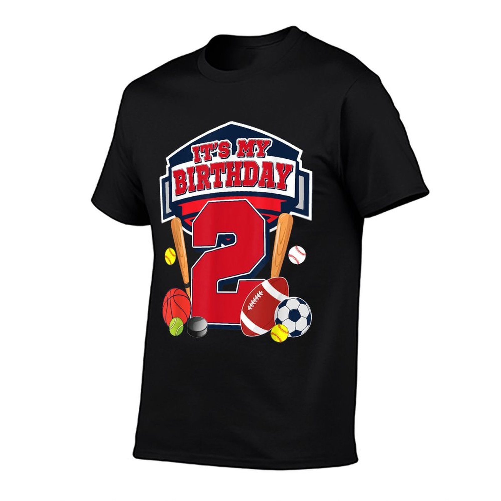 Sports Ball It's My 2nd Birthday Boy 2 Year Old Birthday  Lightweight T-Shirt