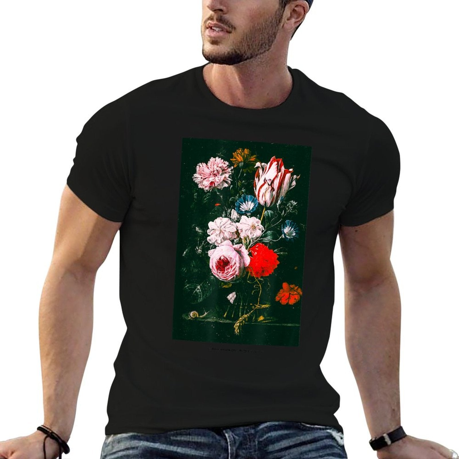 Aesthetic Floral Rose Art Streetwear Fashion Graphic  Soft T-Shirt