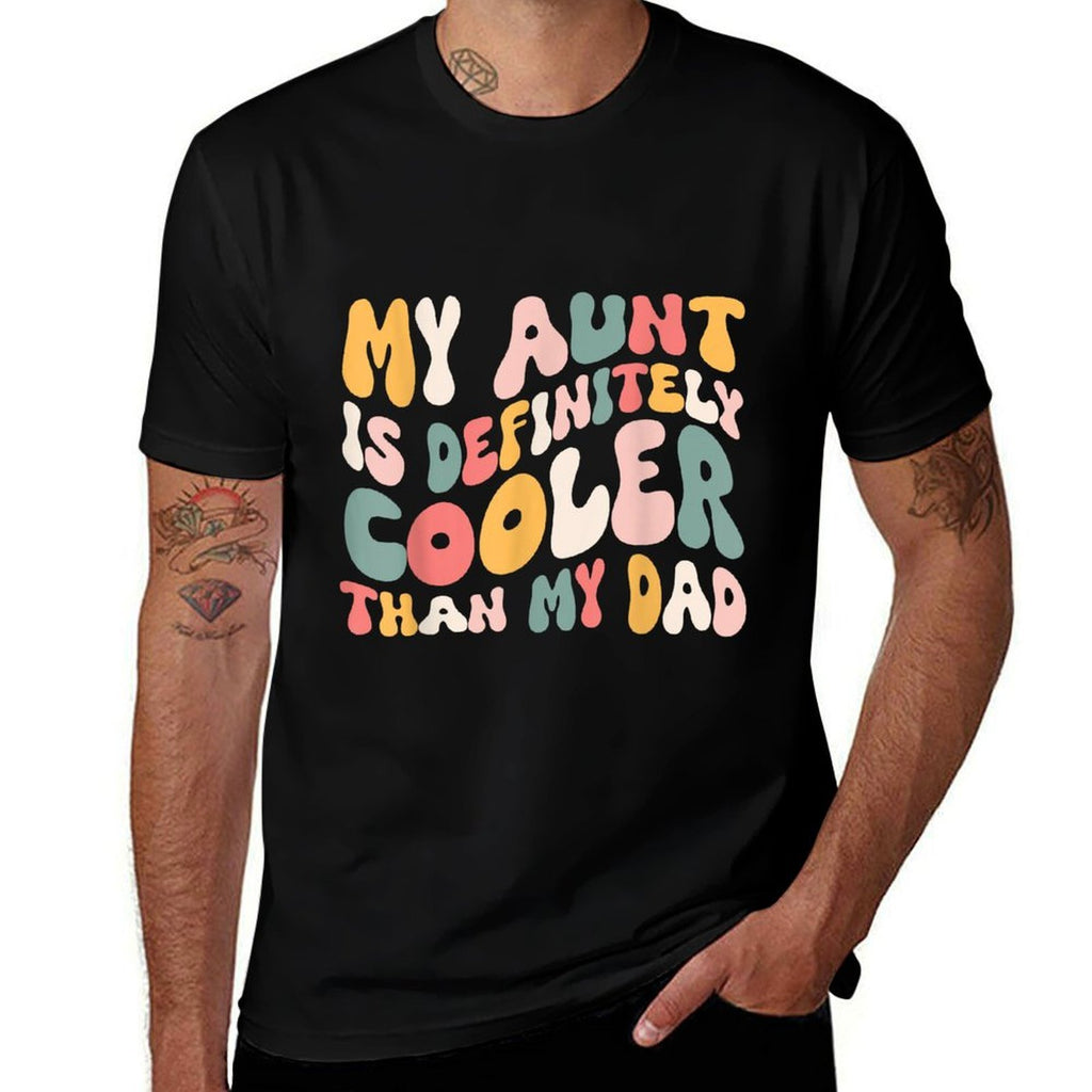 Girl My Aunt Is Cooler Than My Dad Niece  Ribbed Collar T-Shirt
