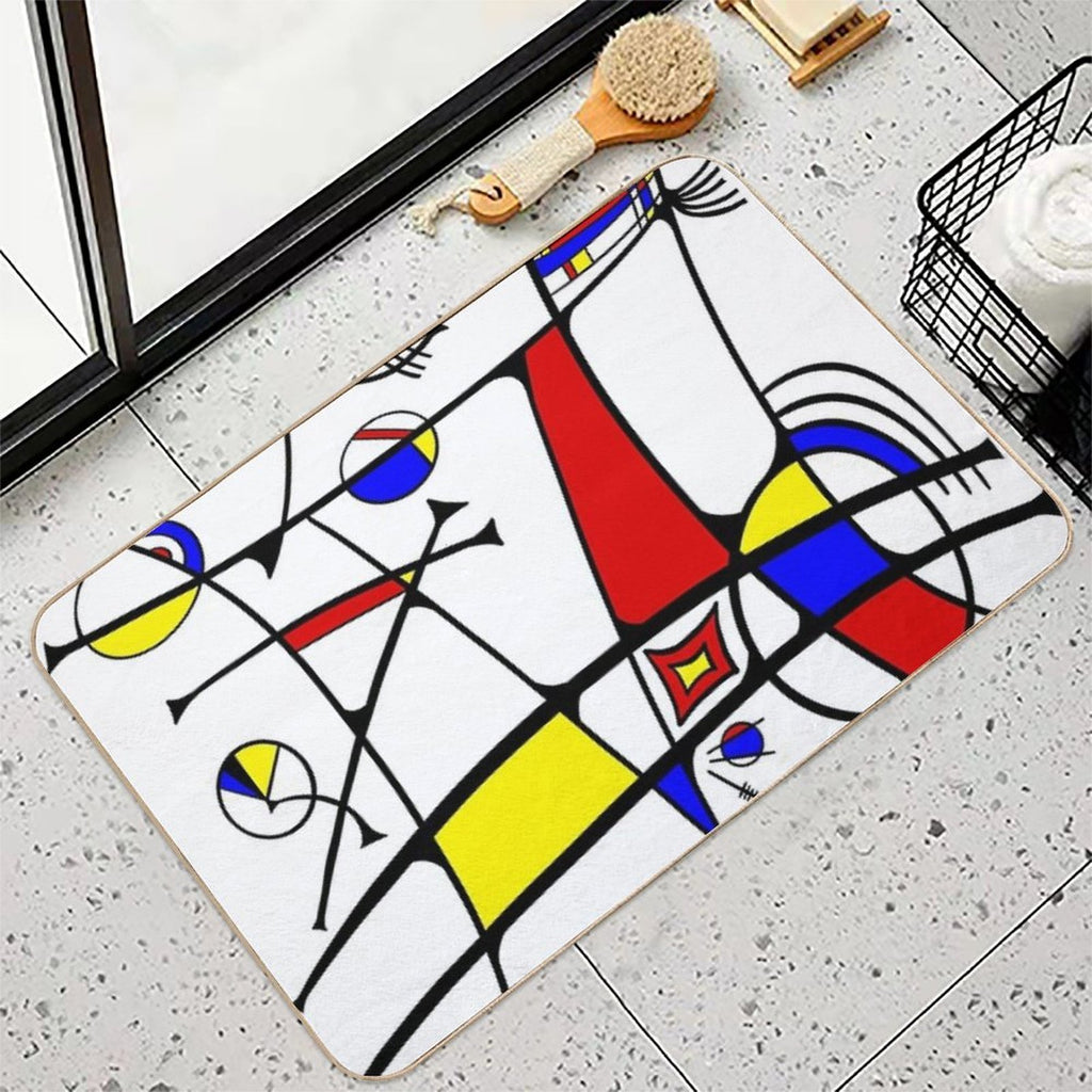 Miro-inspired Abstract  Odorless Bath Mat