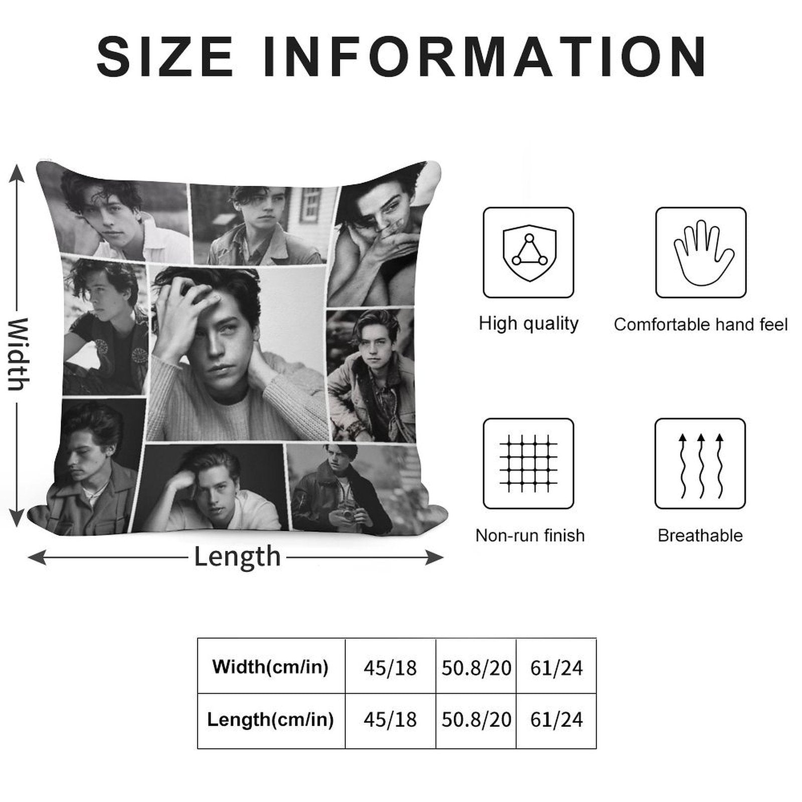 Cole Sprouse Black And White Soft Style Accent Throw Pillow