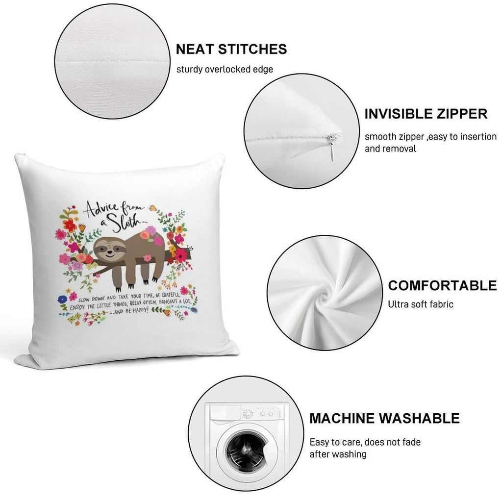 Advice From A Sloth Soft Easy Maintenance Throw Pillow
