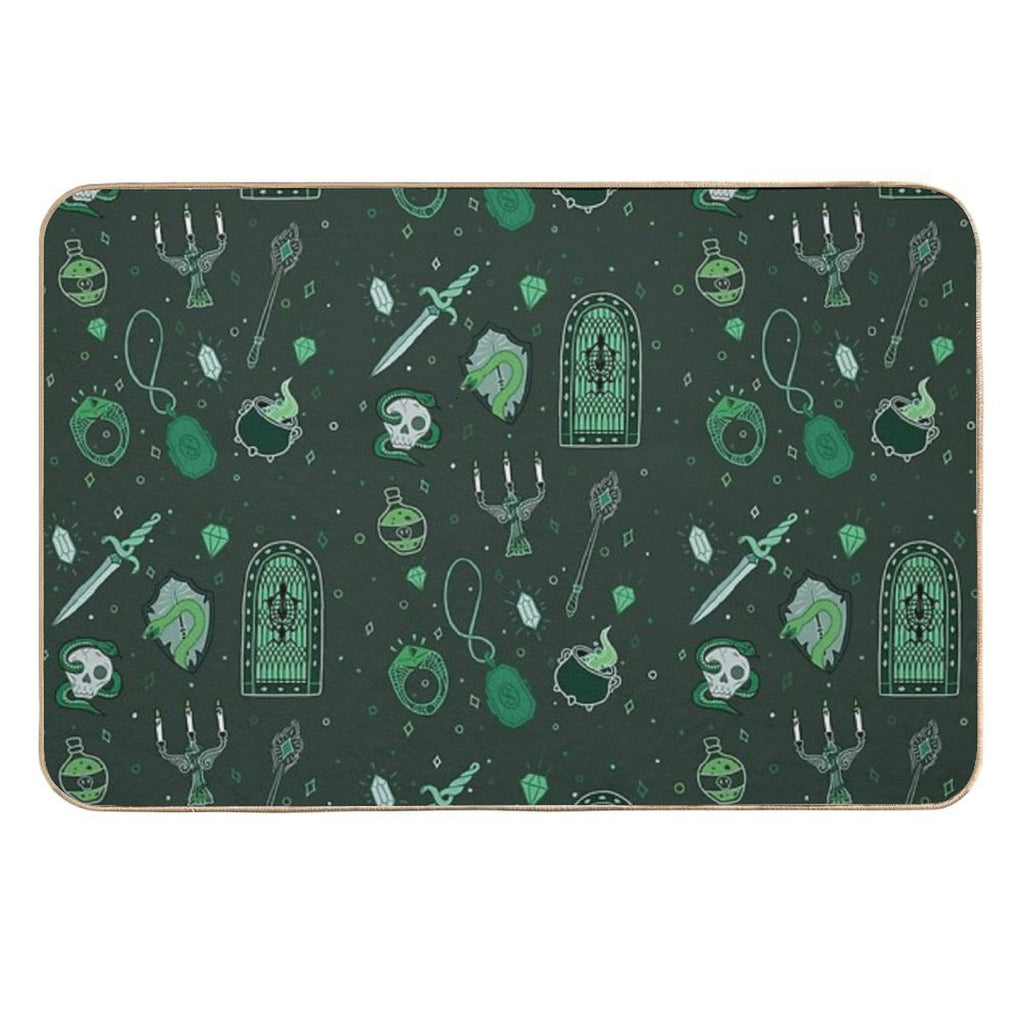 Snake Serpent Emblem Ambitious Cunning T-Shirt Sticker Phone Case House Green  Easy Maintenance Bath Mat