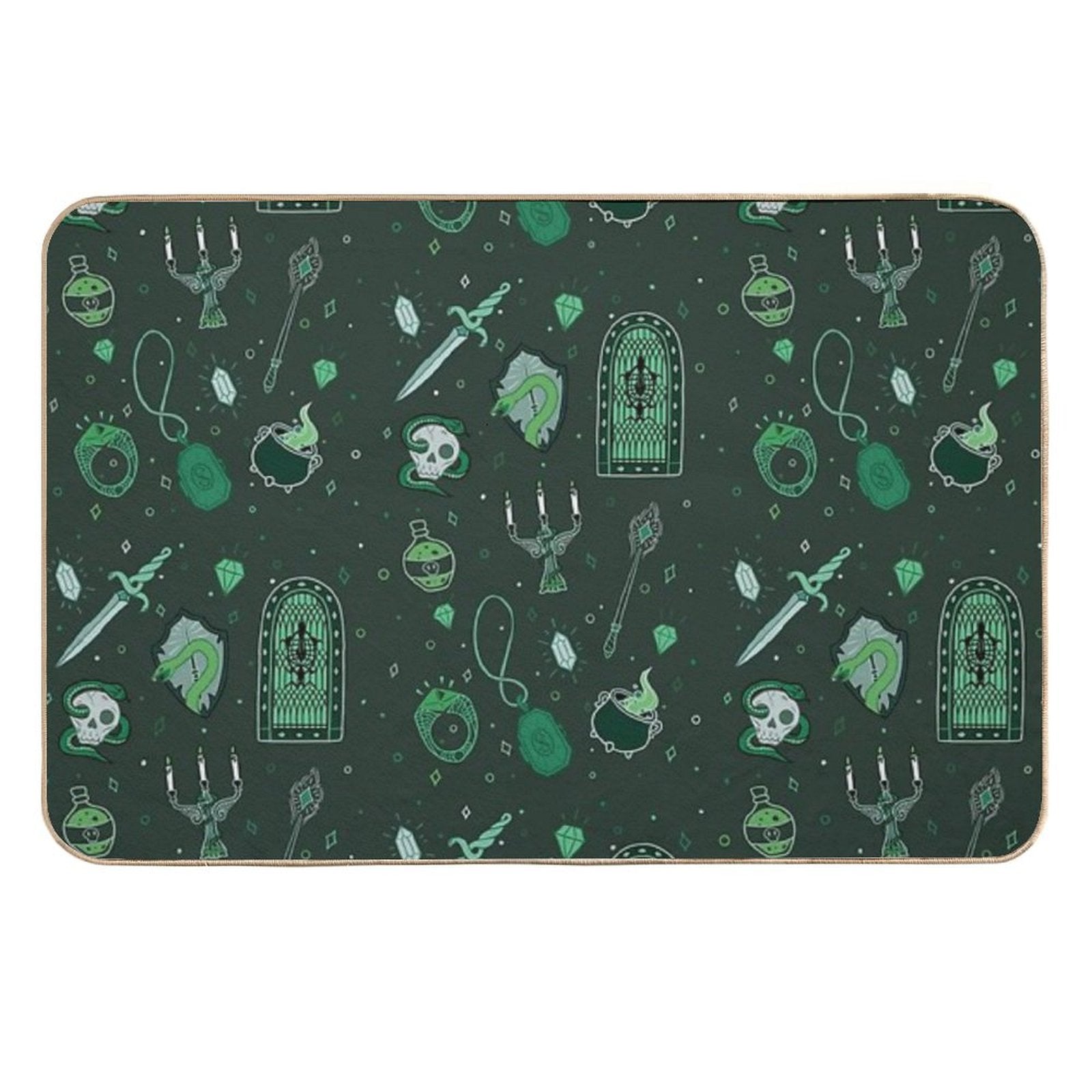 Snake Serpent Emblem Ambitious Cunning T-Shirt Sticker Phone Case House Green  Easy Maintenance Bath Mat
