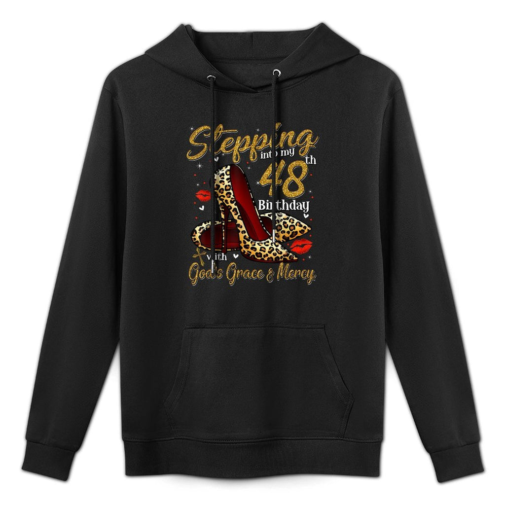 High Heels Stepping Into My 48th Birthday 48 And Fabulous Kangaroo Pocket Hoodie