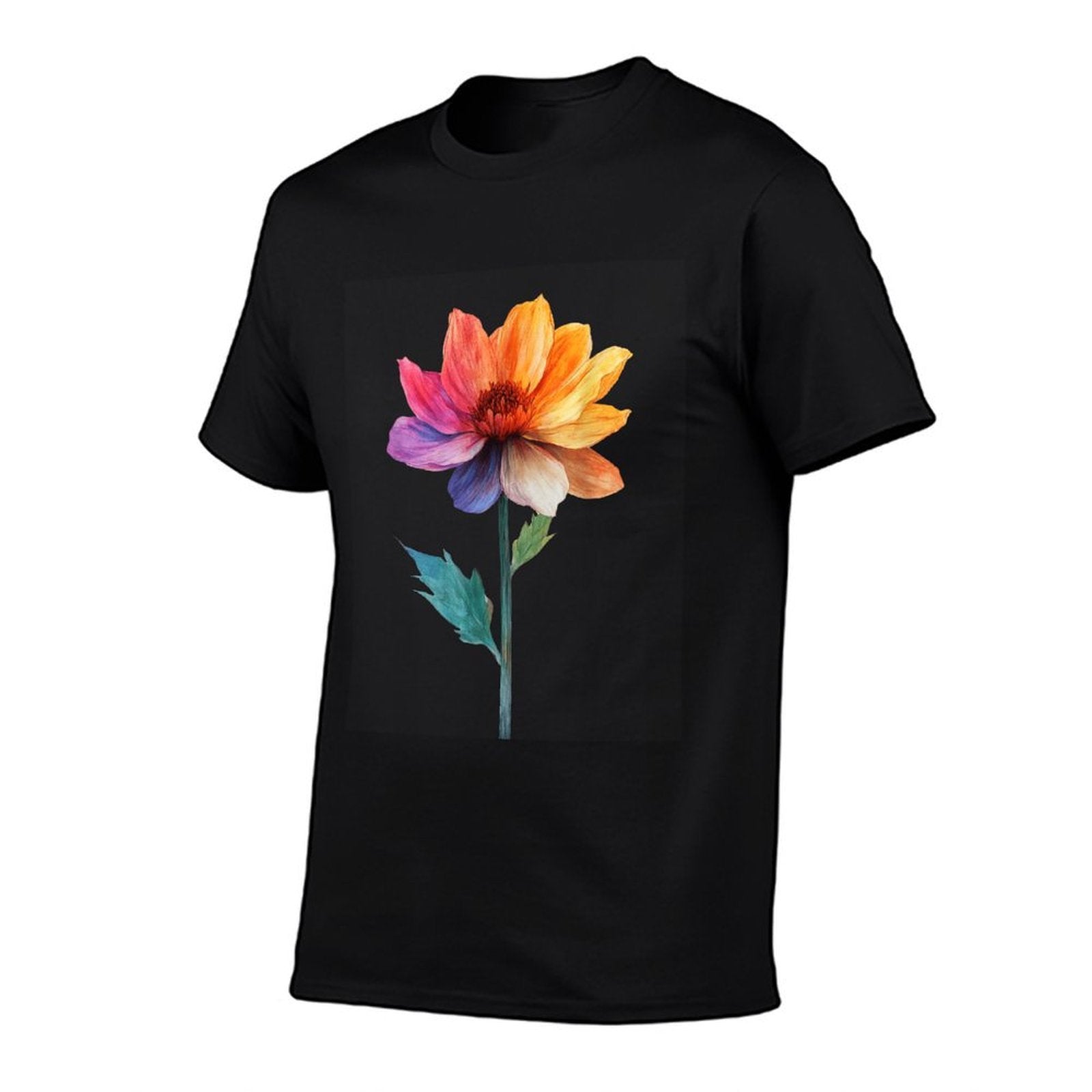 Vibrant Watercolor Flower Botanical Design  Slim-fit Cut T-Shirt