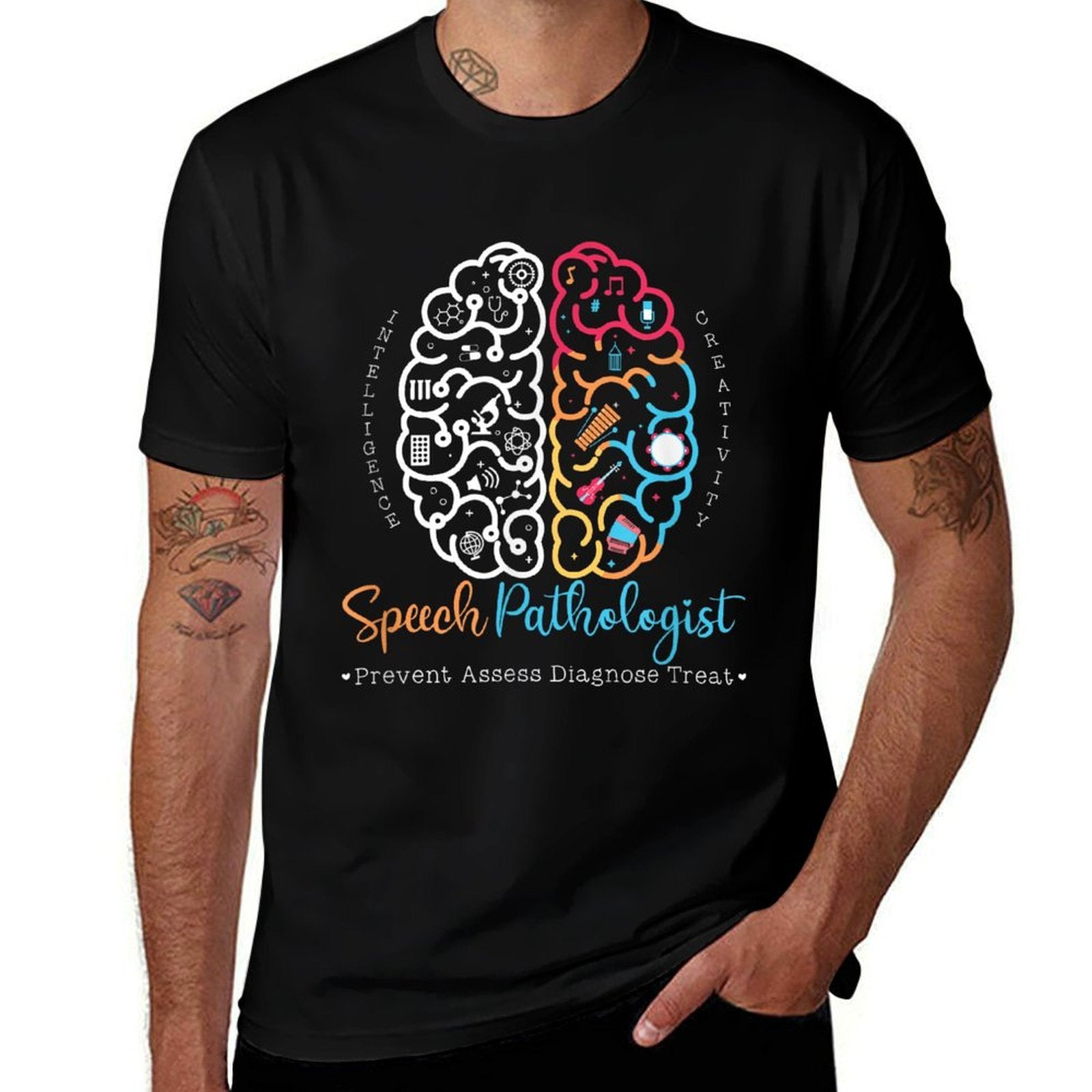 Brain of A Speech Pathologist Speech Language Therapy  High-quality Stitching T-Shirt