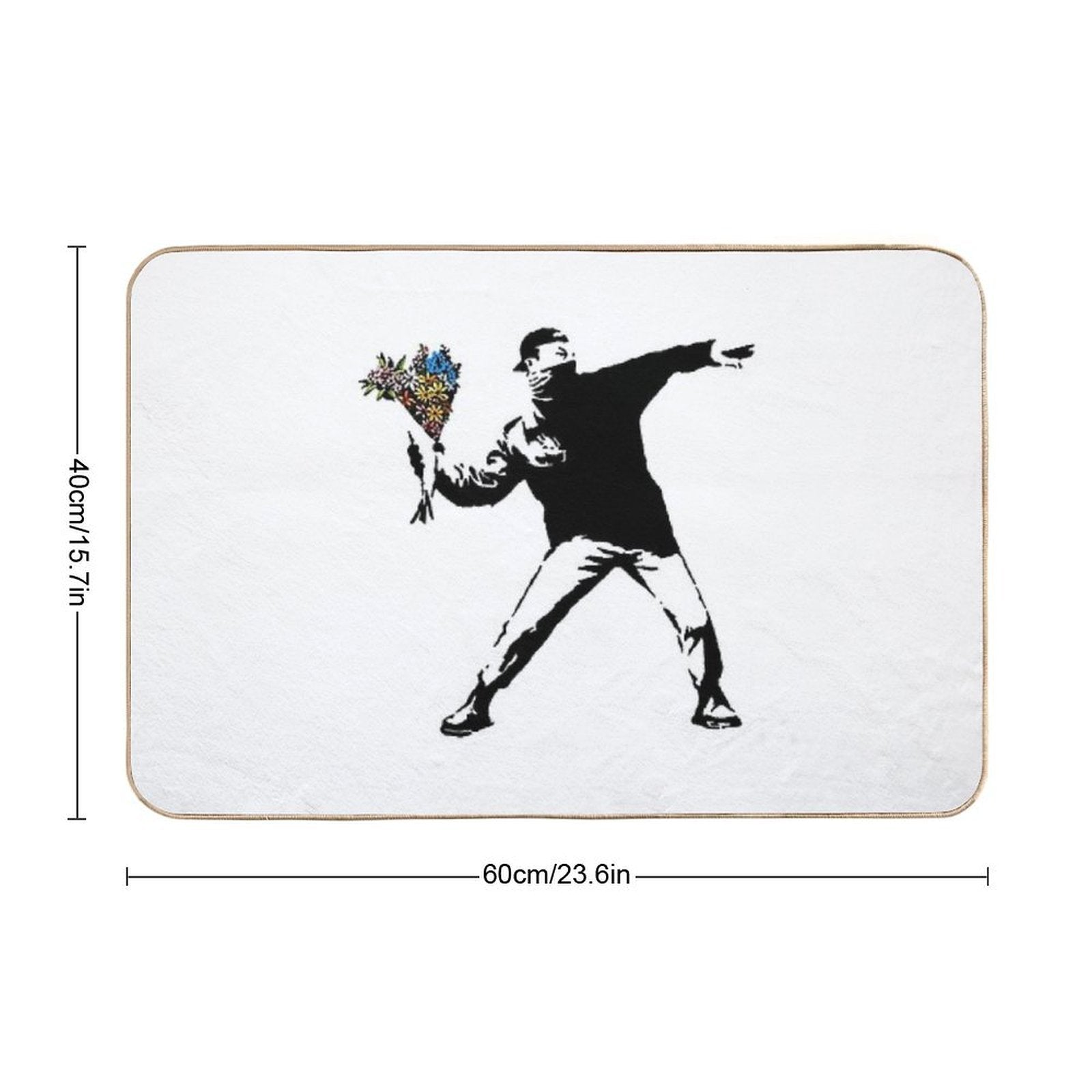 Banksy Rage Flower Thrower  Rapid-Drying Bath Mat