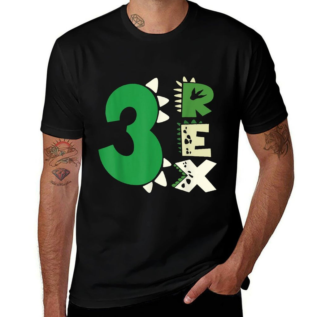Three Rex Birthday Boy 3rd Dinosaur Birthday T-Rex Birthday  Relaxed-fit T-Shirt