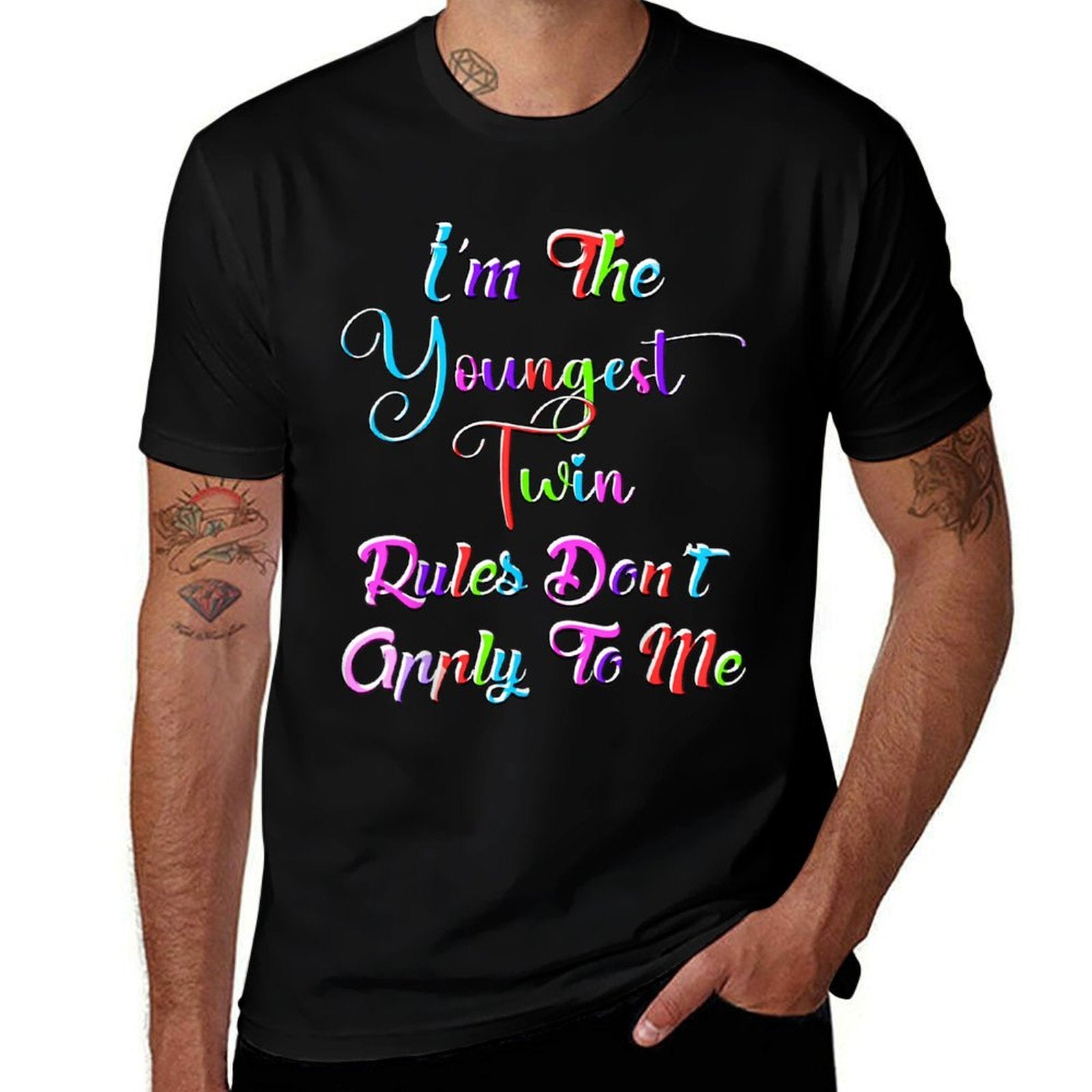 Youngest Twin Birthday Sibling Funny Twins Matching  Soft T-Shirt