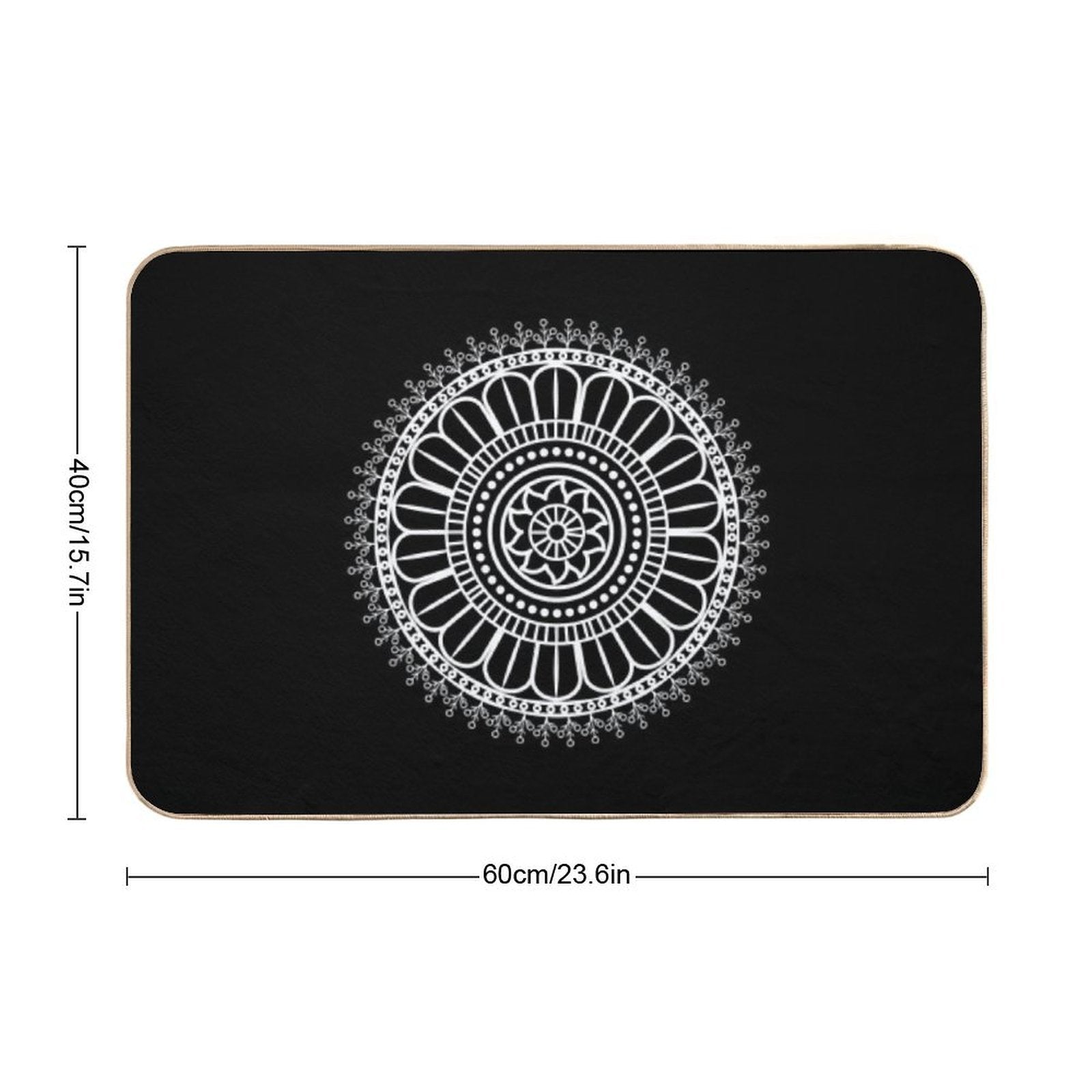 Bohemian Mandala Art.  Repositionable Bath Mat